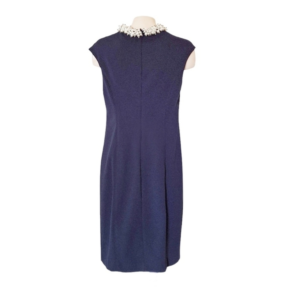 Betsey Johnson Navy Sheath Cocktail Dress Evening Wedding Occasion Pearls Event - Picture 4 of 7